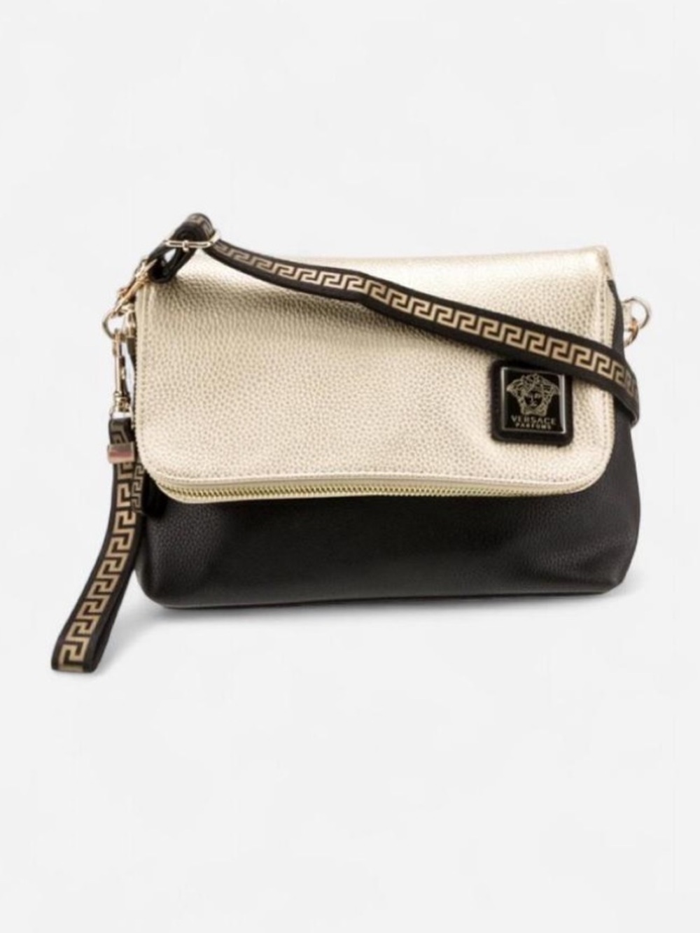 NWT Versace Crossbody Bag with gold pattern on strap Versace Parfume
